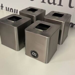 mDesign Tissue Box Cover Holder - Brushed Stainless Steel (4 of them)